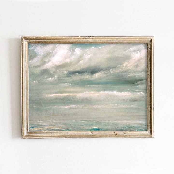 Sea Foam Sky Abstract Art Print for wholesale by Paper House Print Shop