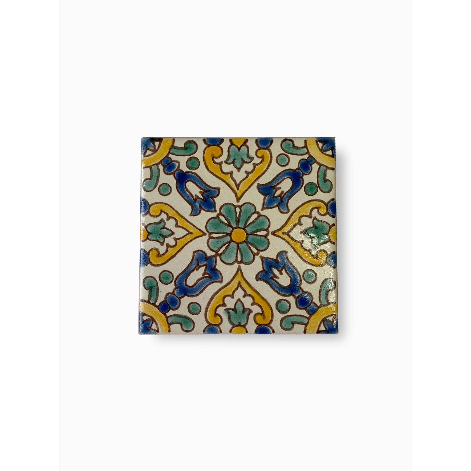 Dyari - Wholesale Wall Tile - BORJINE | Decorative Handpainted Ceramic Tile 4"x4"(10x10cm)