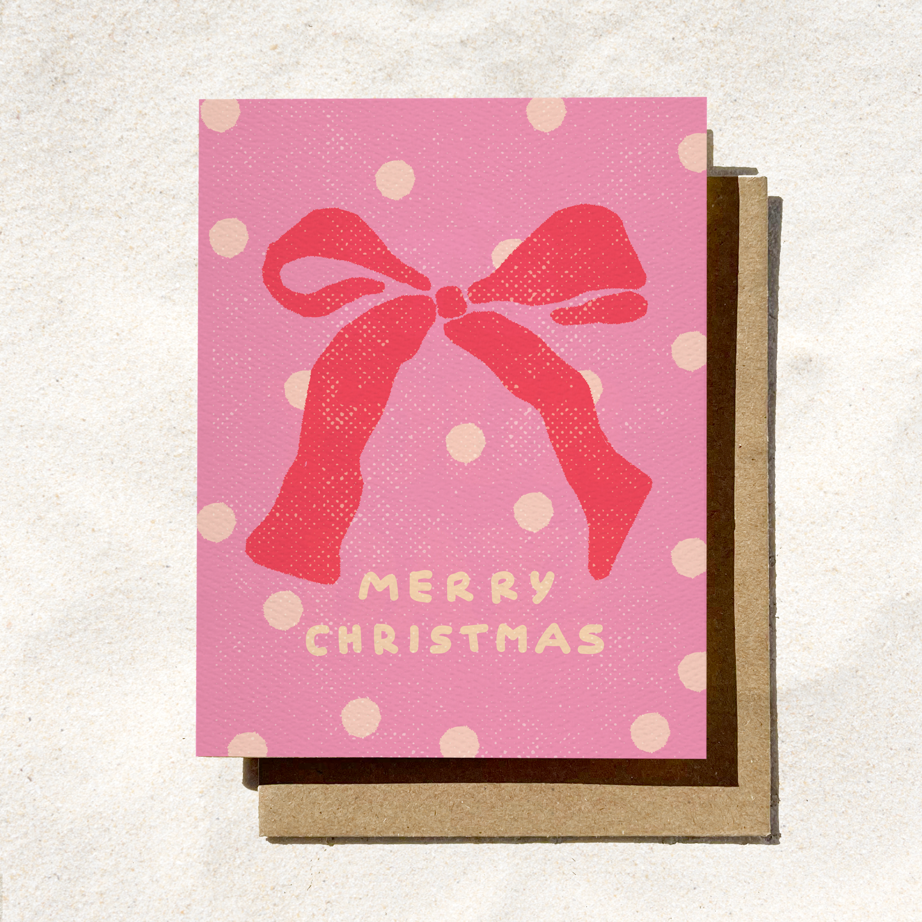 Daydream Prints - Wholesale Christmas Card - Cute Christmas Card | Red Bow | Pink Holiday Card | Ribbon6