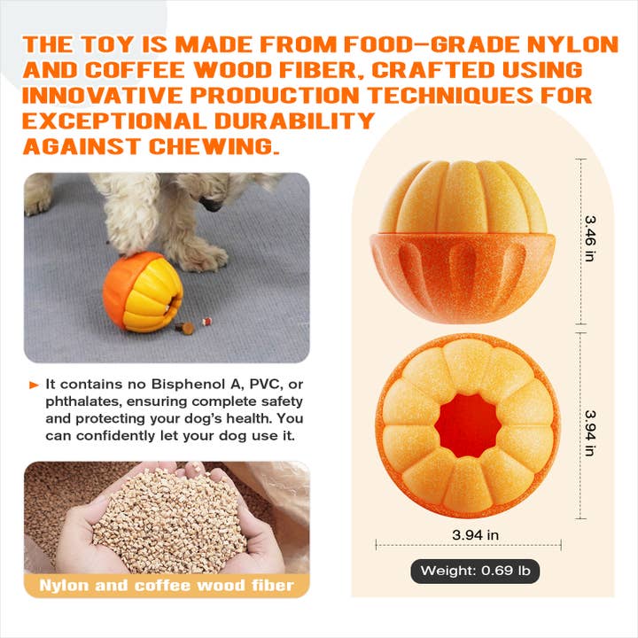 KADTC ORANGE MULTI-FUNCTIONAL DOG ENRICHMENT TOY for wholesale on Faire2