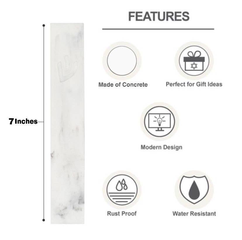 A&S Mezuzot - Wholesale Decorative Tabletop Object - WHITE Marble Stone2