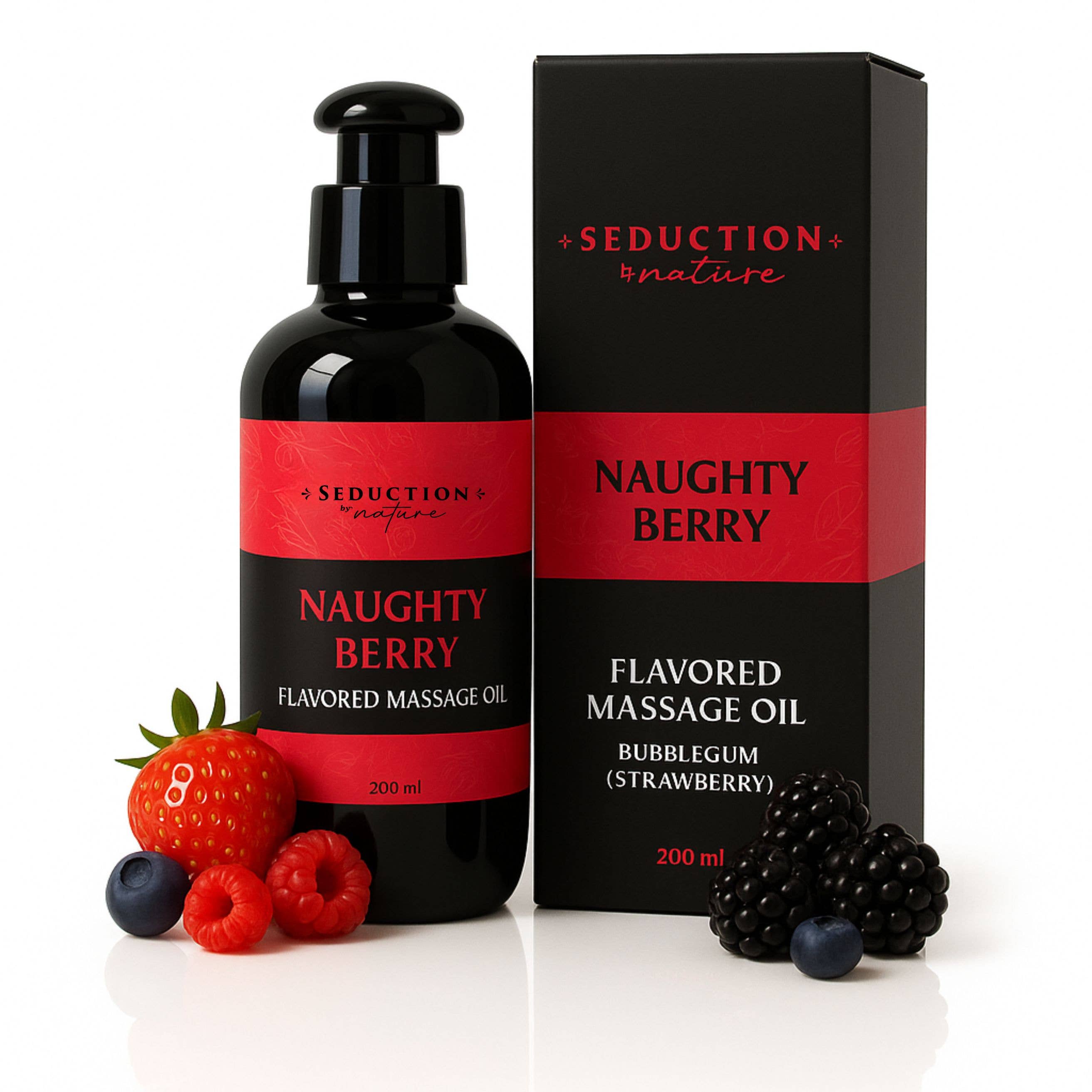 Seduction by Nature - Wholesale Massage Oil/Gel - Naughty Berry - Kissable Massage Oil0