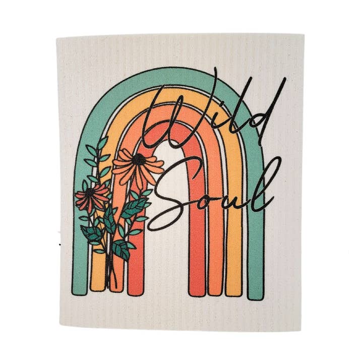 Wild Soul Rainbow Swedish Dishcloth - Summer Dish Cloth for wholesale by Driftless Studios