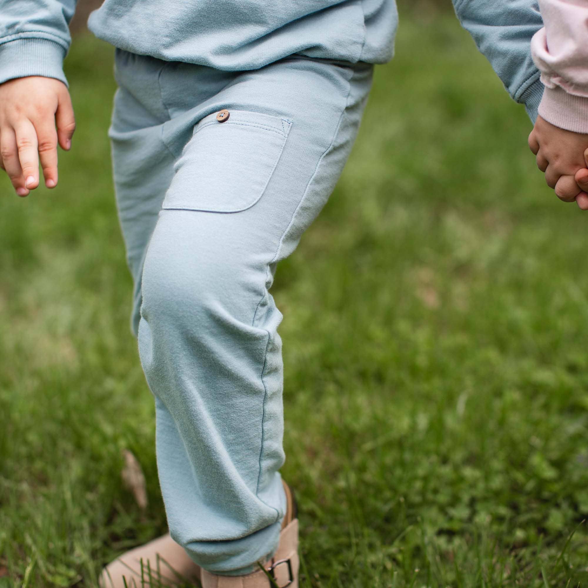 Mountain Blue Seamed Toddler Sweatshirt Set for wholesale on Faire5