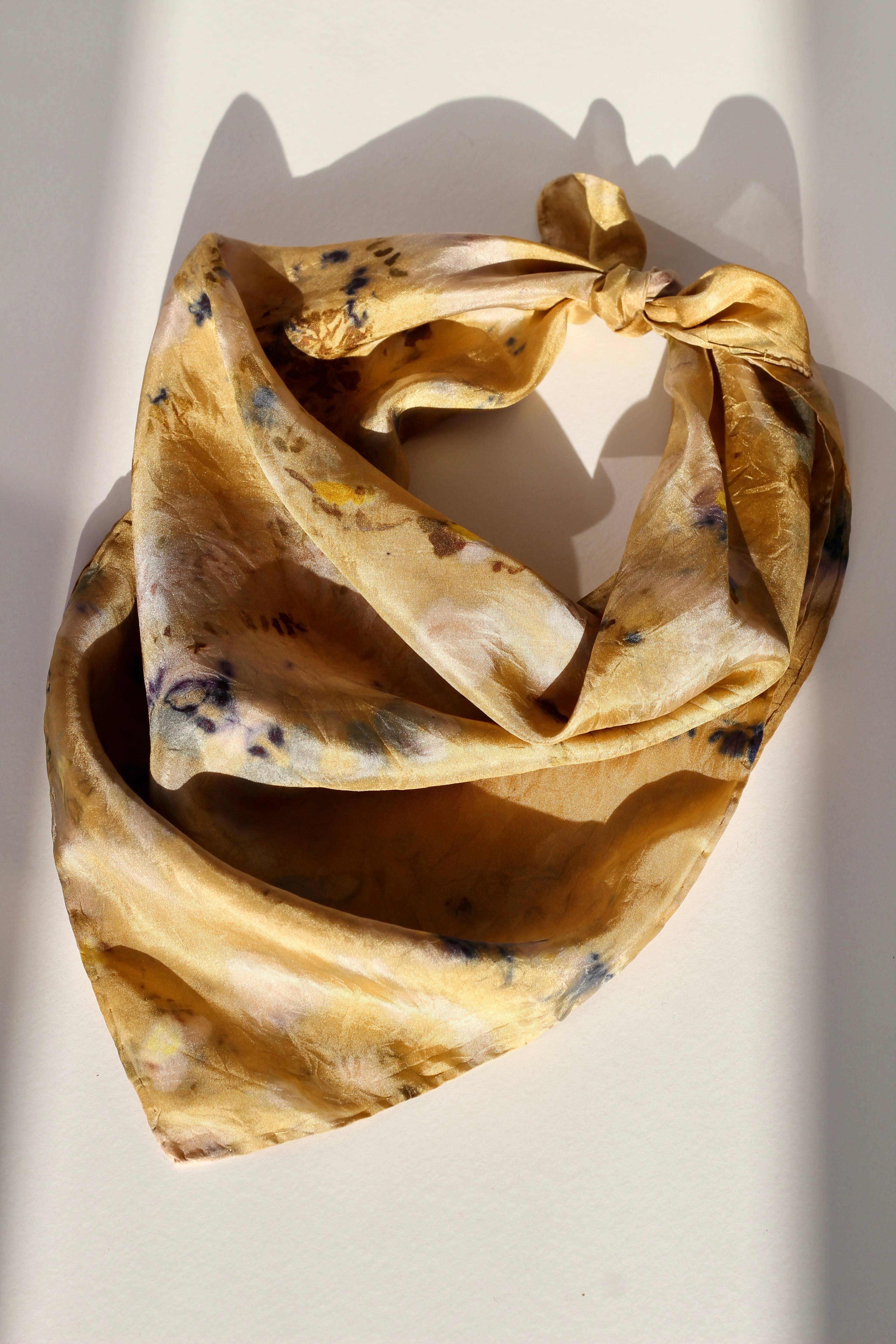 Marram - Vendita all'ingrosso Sciarpa - Donna - Foulard di seta tinta naturalmente - oro3