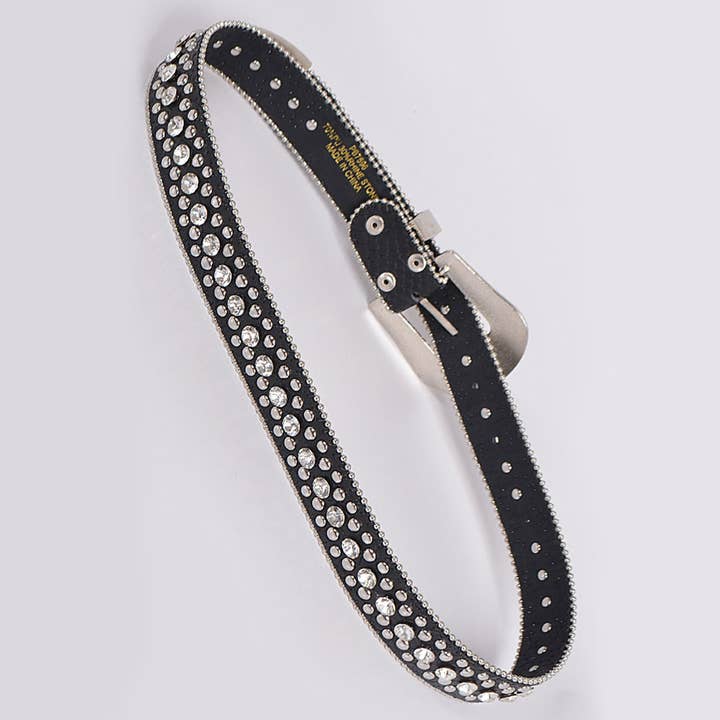 3AM BY H&D ACCESSORIES - Wholesale Belt - Women's - Studded Rhinestone Belt3