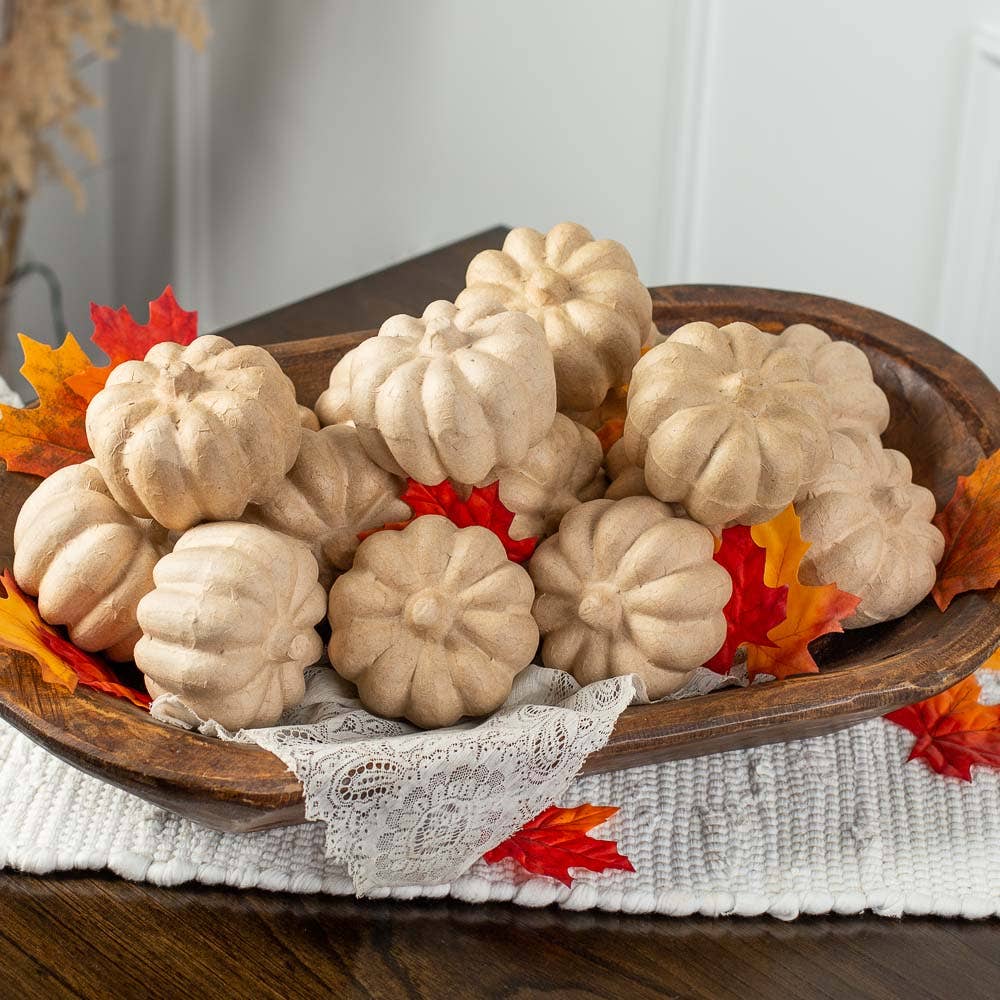 Factory Direct Craft - Wholesale Decorative Tabletop Object - Paper Mache Pumpkin - 2-1/2" x 3-1/4" Dia. 5