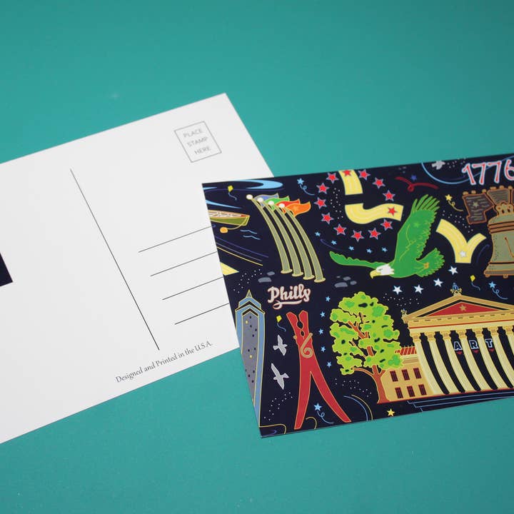 Carte postale du musée d'art de Philadelphie pour la vente par Sew Much Cooler