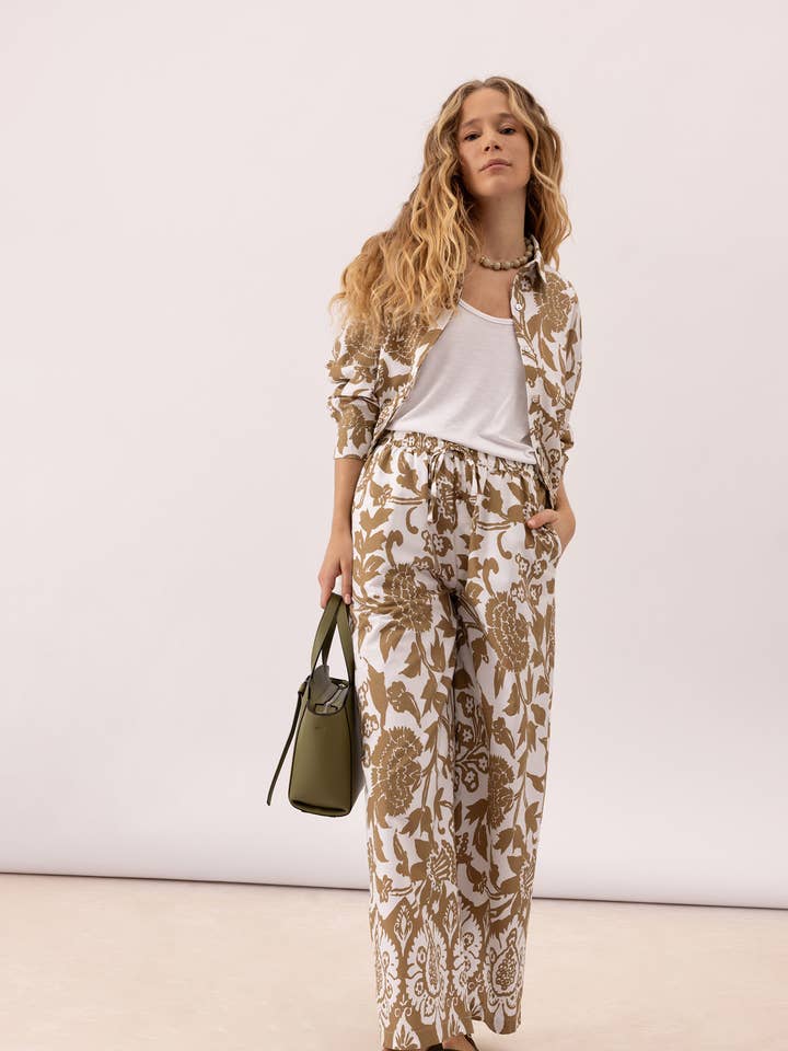 Lanidor - Vente Pantalon – femme - Pantalon imprimé floral (408997-188)