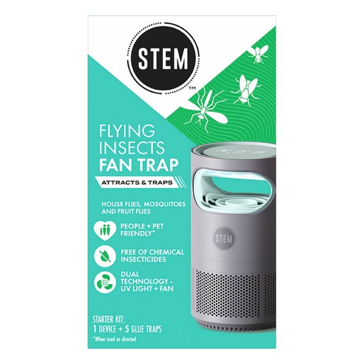 Kit de démarrage piège à ventilateur pour insectes volants STEM : 1 appareil + 5 pièges à colle pour la vente par First Choice Buying