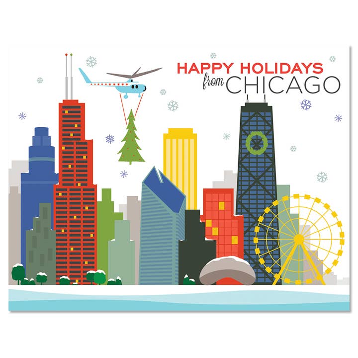 THE FOUND - Wholesale Christmas Card - Chicago Tree Drop Holiday Christmas Cards - Boxset
