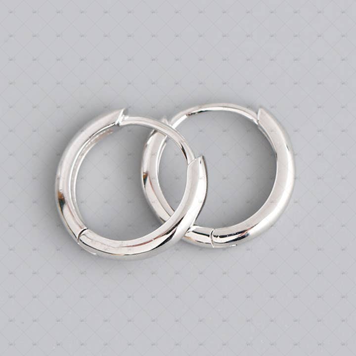 Gioiellin - S925 Silver Jewelry - Venta al por mayor Pendientes de aro - Pendientes de círculo ancho clásicos de plata S9254