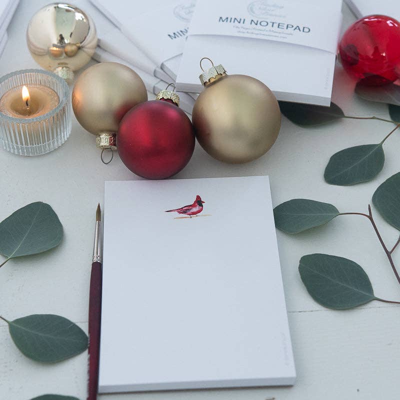 Finding Silver Pennies - Wholesale Notepad - Cardinal Watercolor Mini Notepad | Christmas | Winter4