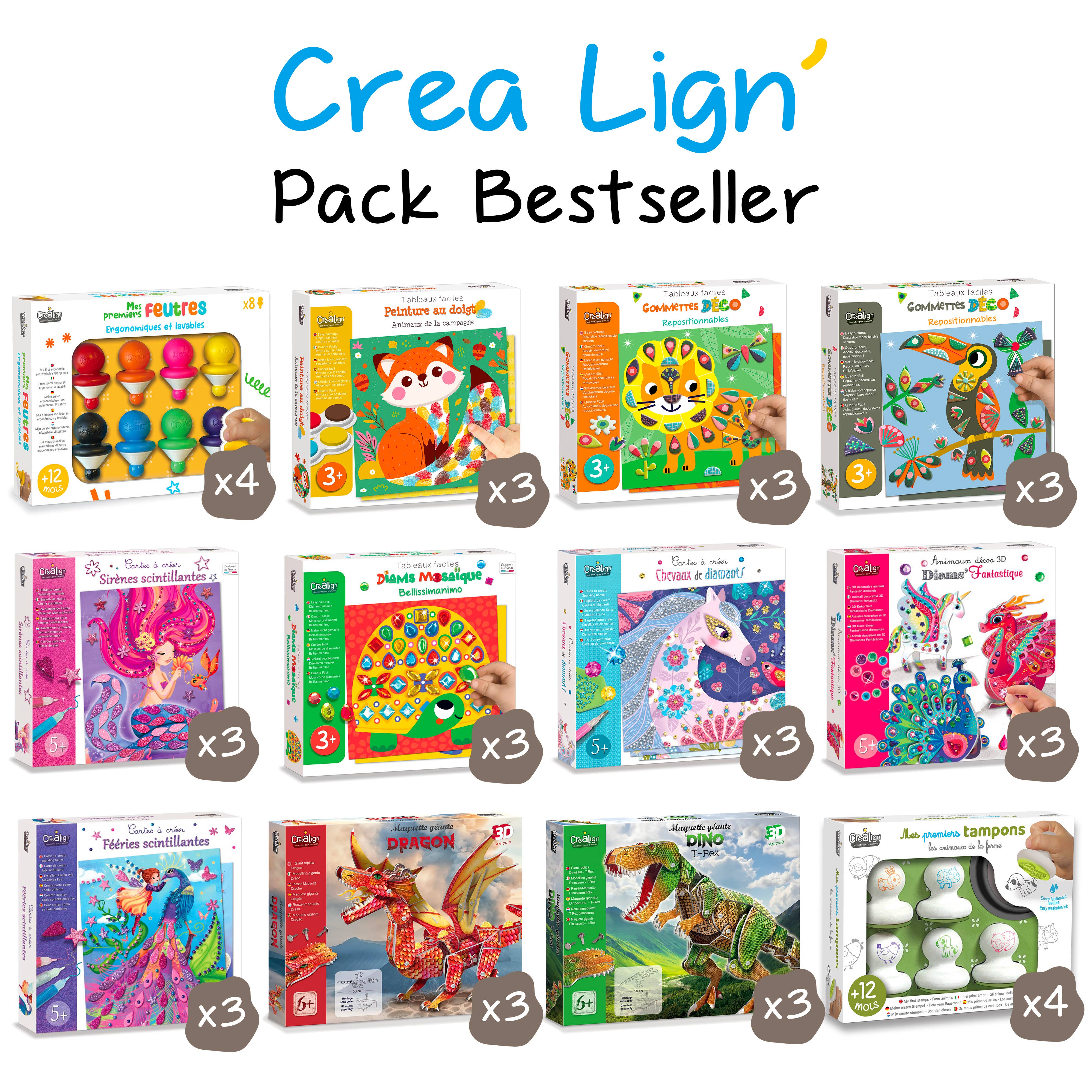 Créa Lign' - Wholesale Art Set - Kids & Baby - Bestseller Pack Créa Lign'0