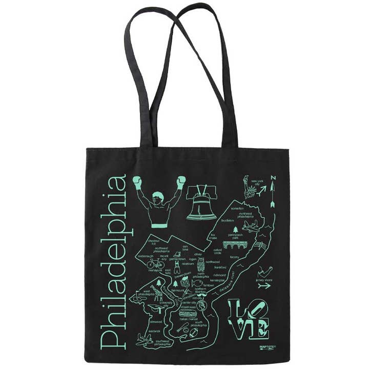 Philadelphia Black Everyday Tote for wholesale by Maptote