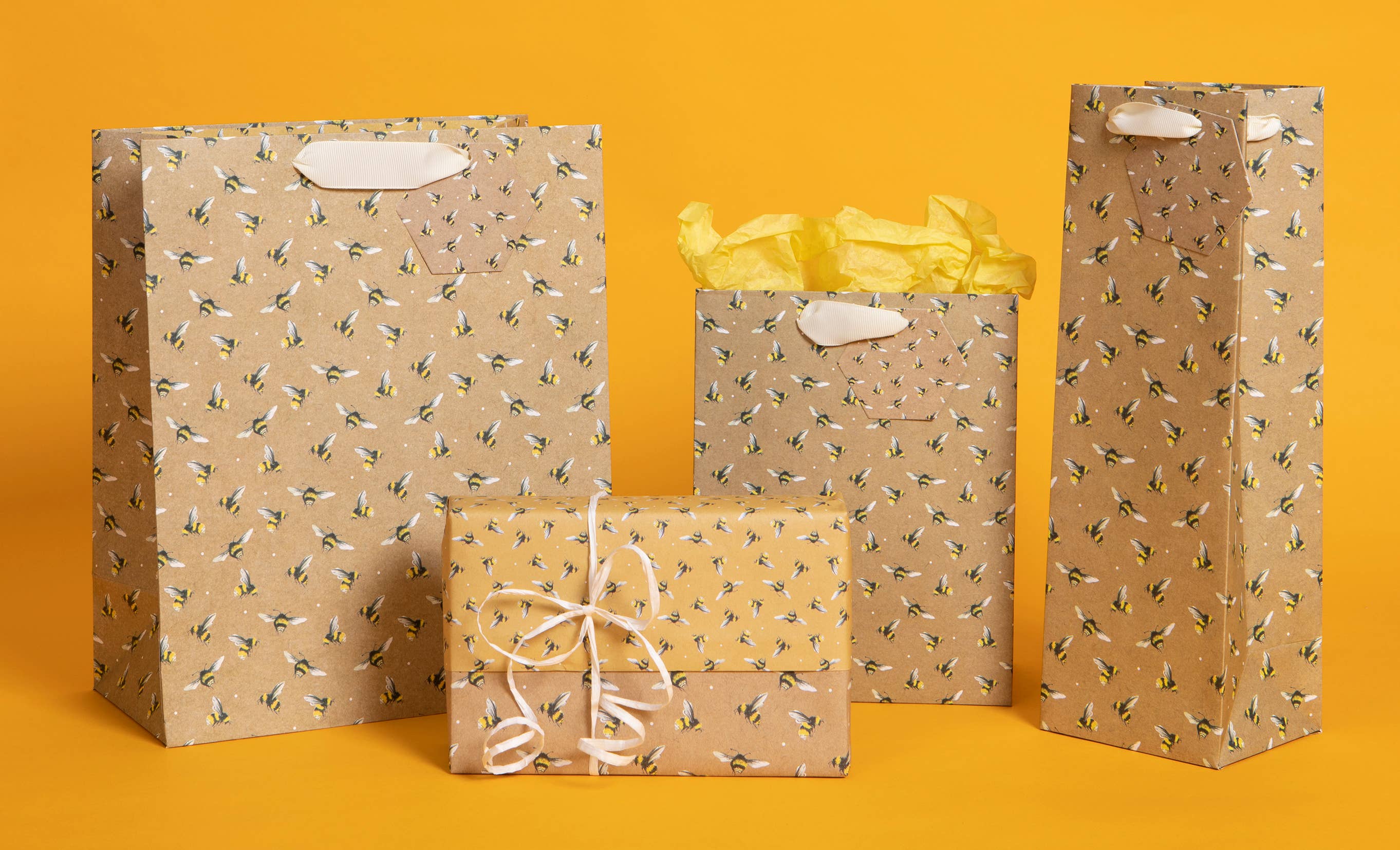 Glick – Großhandel Geschenktüten – TASCHE LRG KRAFT BIENEN1