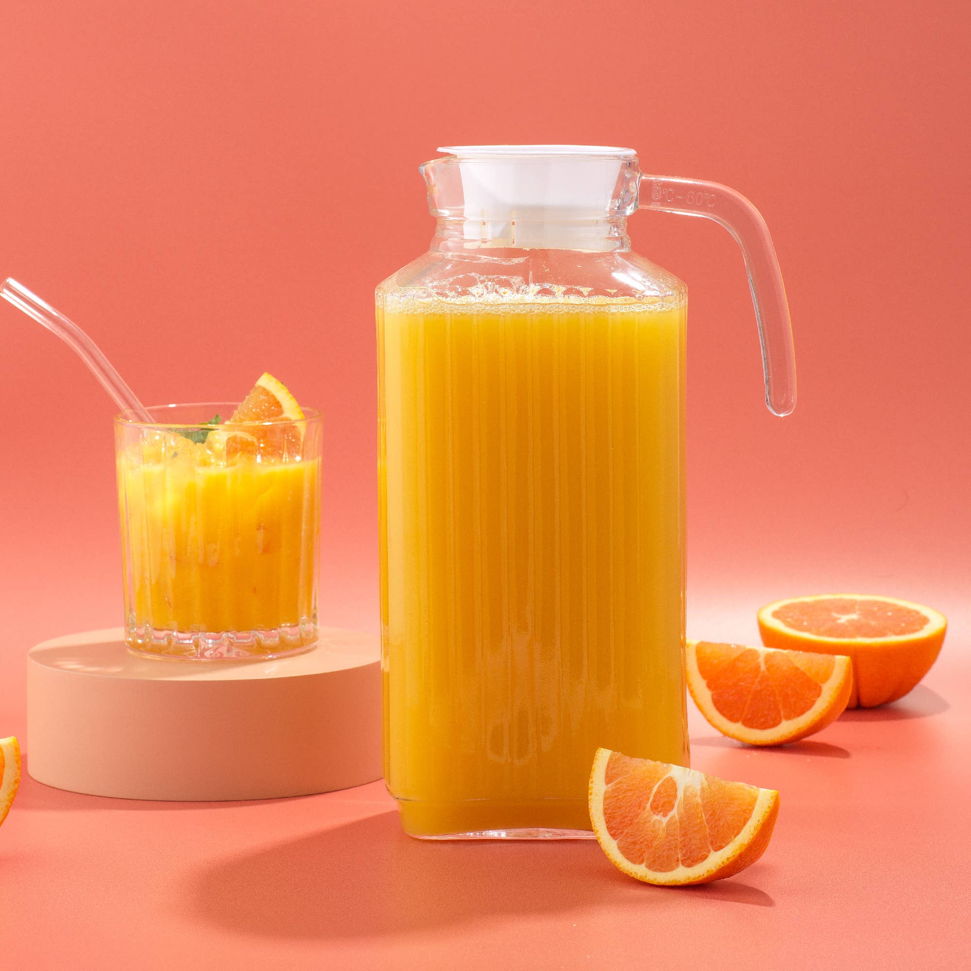 JoyJolt - Vendita all'ingrosso Caraffe - Caraffa in vetro JoyJolt con manico e 2 coperchi6