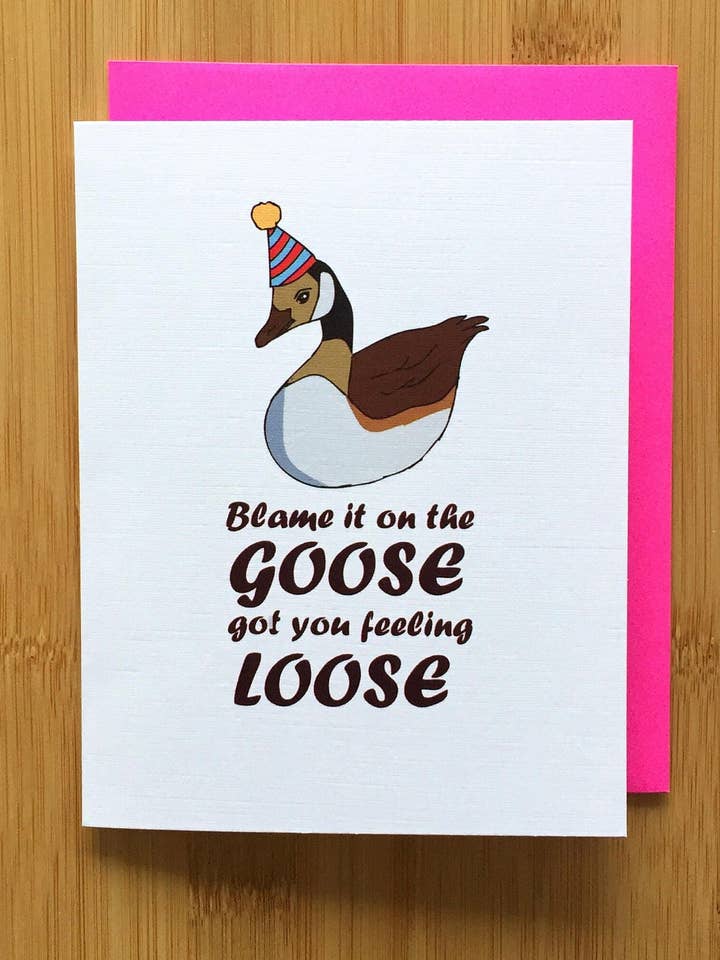Carte d'anniversaire d'oie — Carte A2 faite main Tpain Jamie Foxx Blame it hip hop pun tpain tPain pour la vente par Papermain