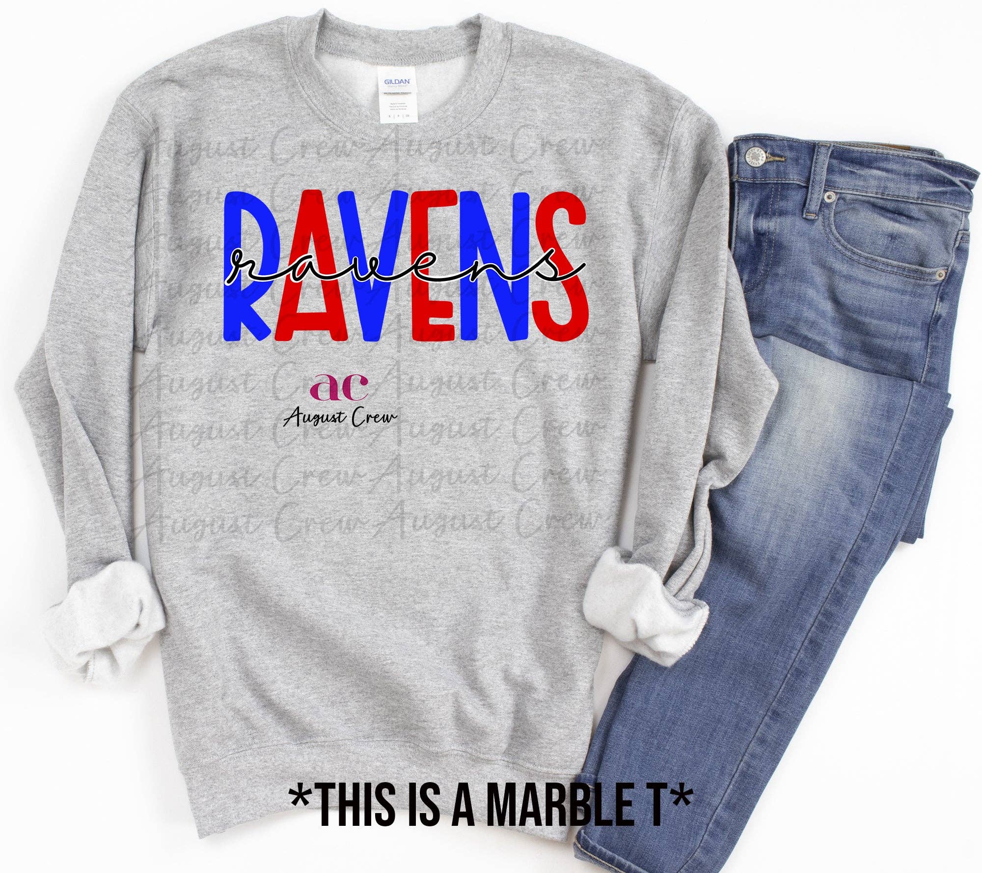 August Crew - Wholesale Graphic Sweatshirt - Women's - Custom Double Word School Spirit- READ DESCRIPTION PLEASE3