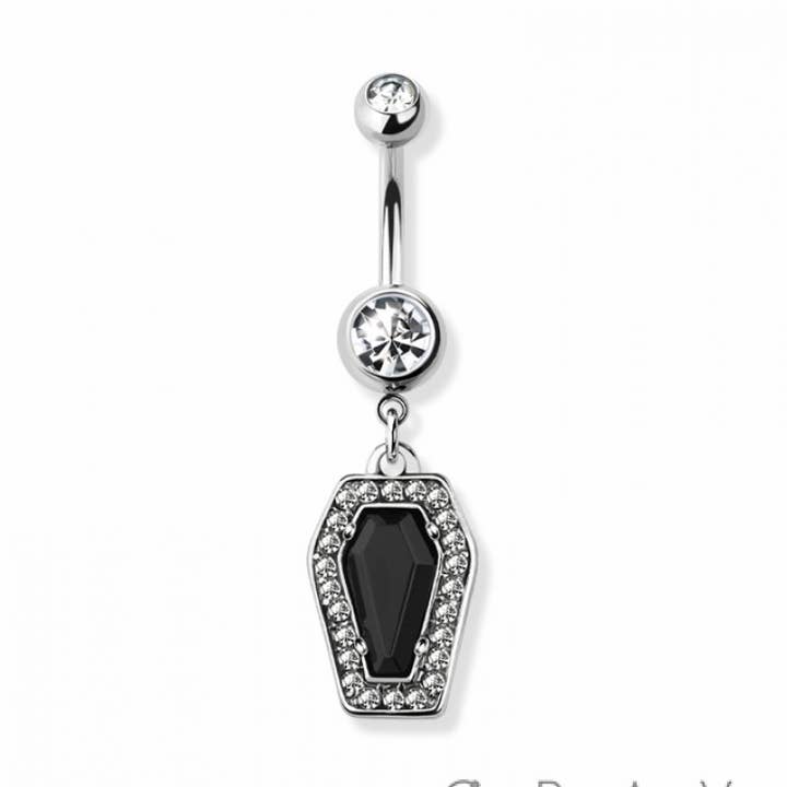 CRAVE - Wholesale Belly ring - COFFIN DANGLE 316L SURGICAL STEEL NAVEL RING