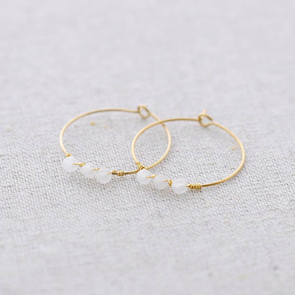 Sonata - Vente Boucles d'oreilles pendantes - Boucles d’oreilles créoles en acier avec pierres3