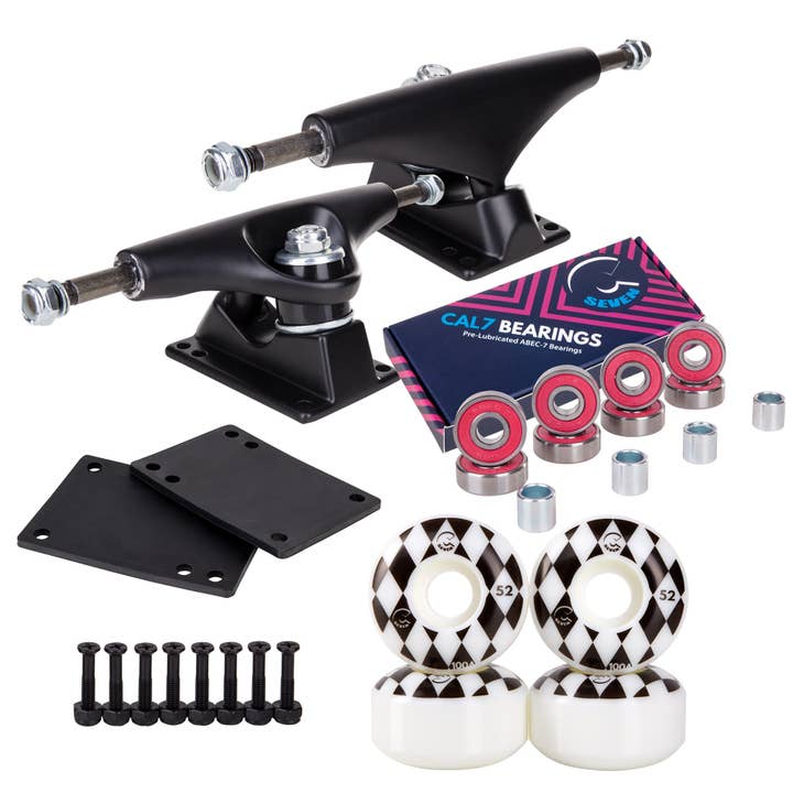 Cal 7 - Wholesale Sporting accessories - Skateboard Setup Combo | Matte Black Trucks & 100A Wheels6