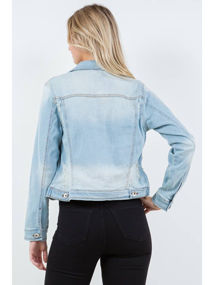 Veracci - Wholesale Denim Jacket - Women's - Stretch Classic Trucker Denim Jacket10