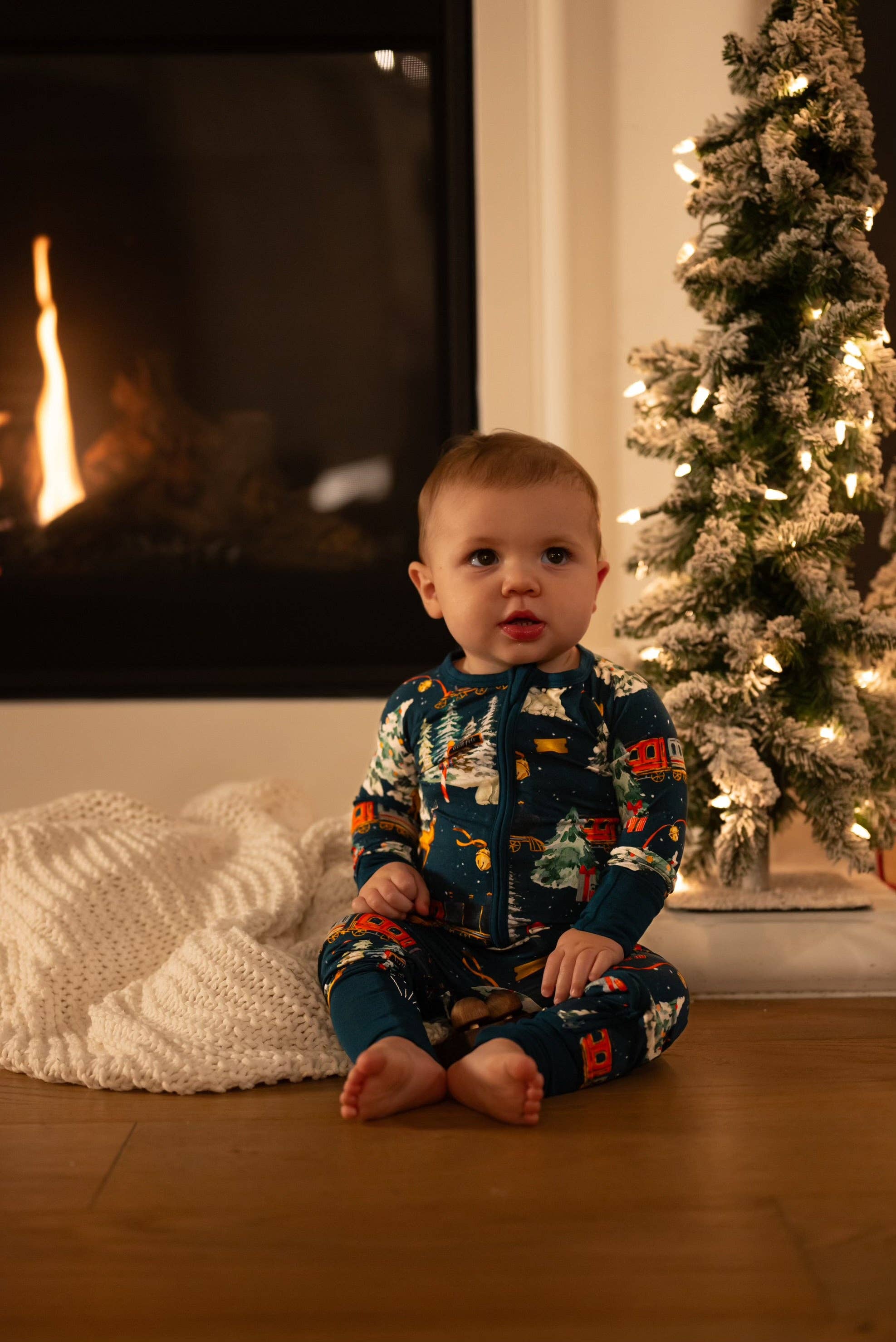 Riley & Rett - Wholesale Jumpsuit - Baby - North Pole Express Convertible Zippee - Restock5