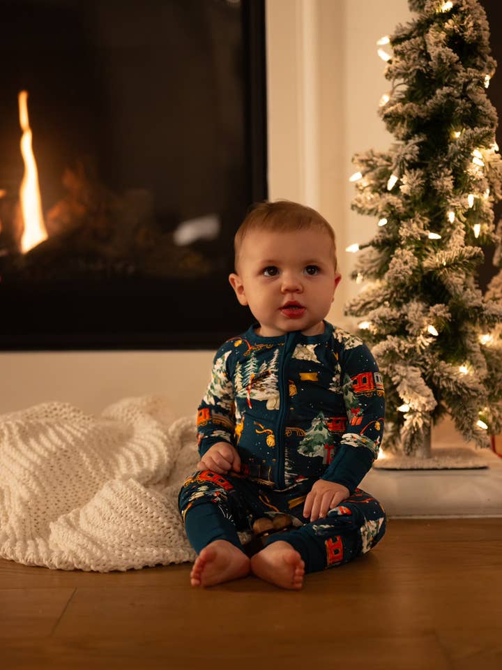 Riley & Rett - Wholesale Jumpsuit - Baby - North Pole Express Convertible Zippee - Restock5