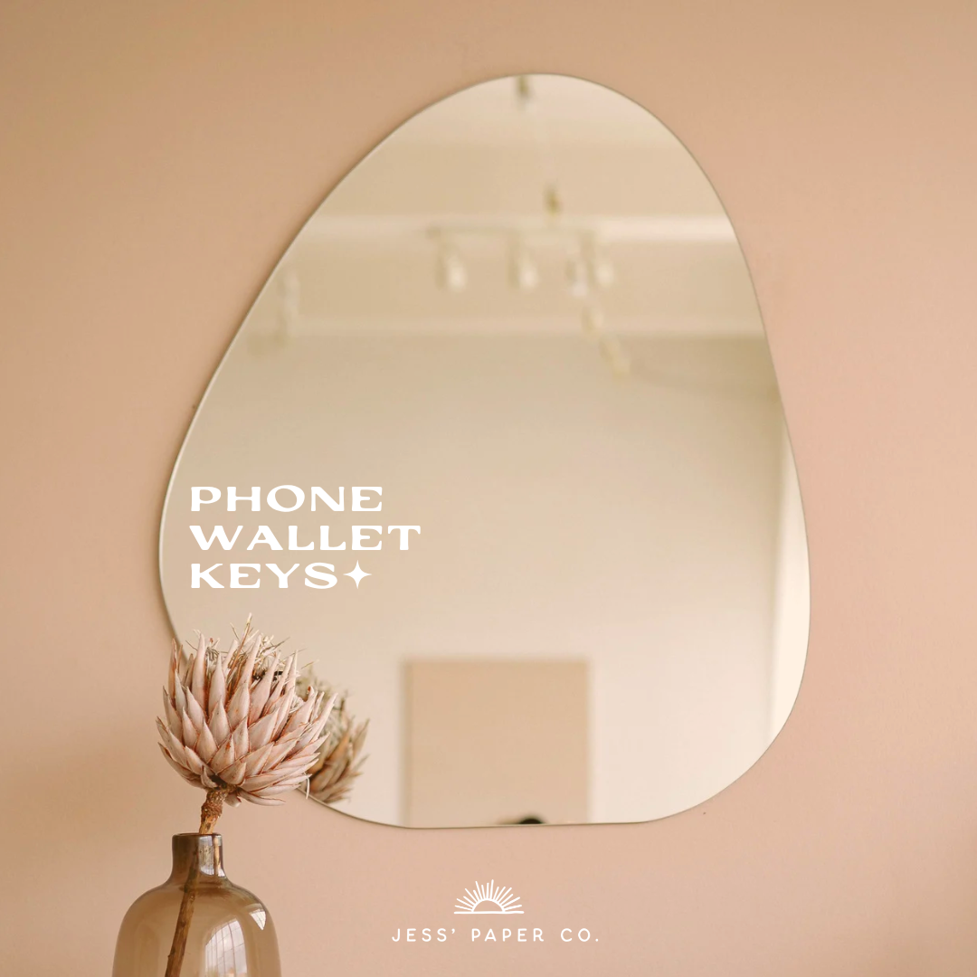 Jess' Paper Co. – Decalque de janela/parede por atacado – Carteira de Telemóvel Chaves Espelho Autocolante0
