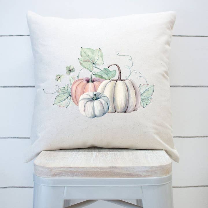 Aquarel pompoenen kussensloop voor wholesale door Rising Tide Vintage