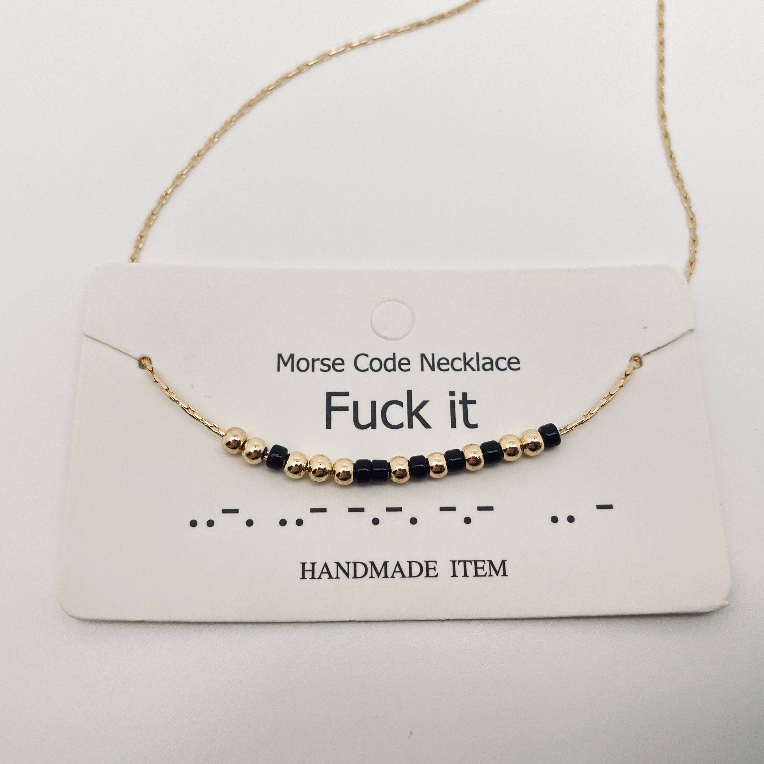 Mio Queena – wholesale Pendant/charm necklace – Personality Handmade Morse Code Necklace with Card12