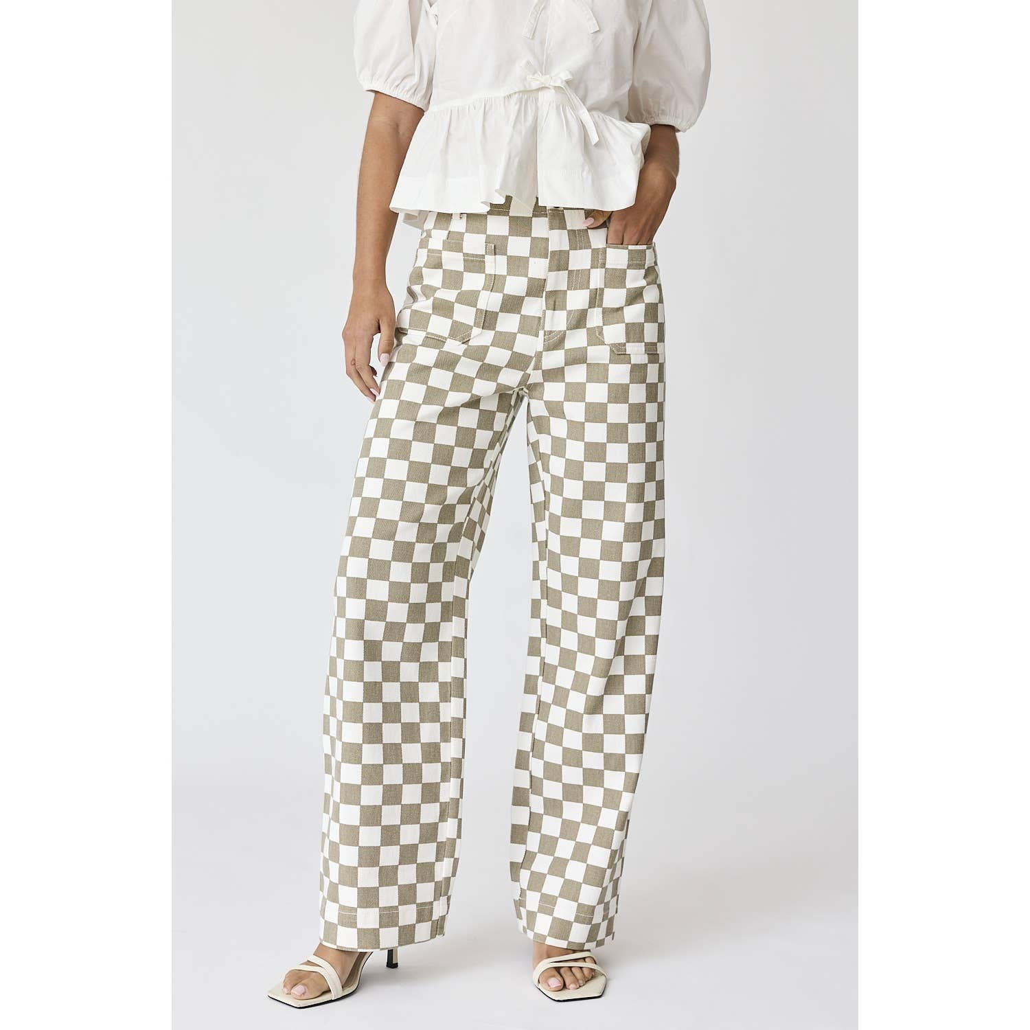 Apolline - Wholesale Pants - Women's - Demi Checkered Bottoms w Elastic Band14