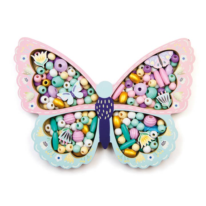 BTL Diffusion UK LTD – wholesale Art set – Child & baby – Sycomore LES PERLES BUTTERFLY WOODEN BEADS3