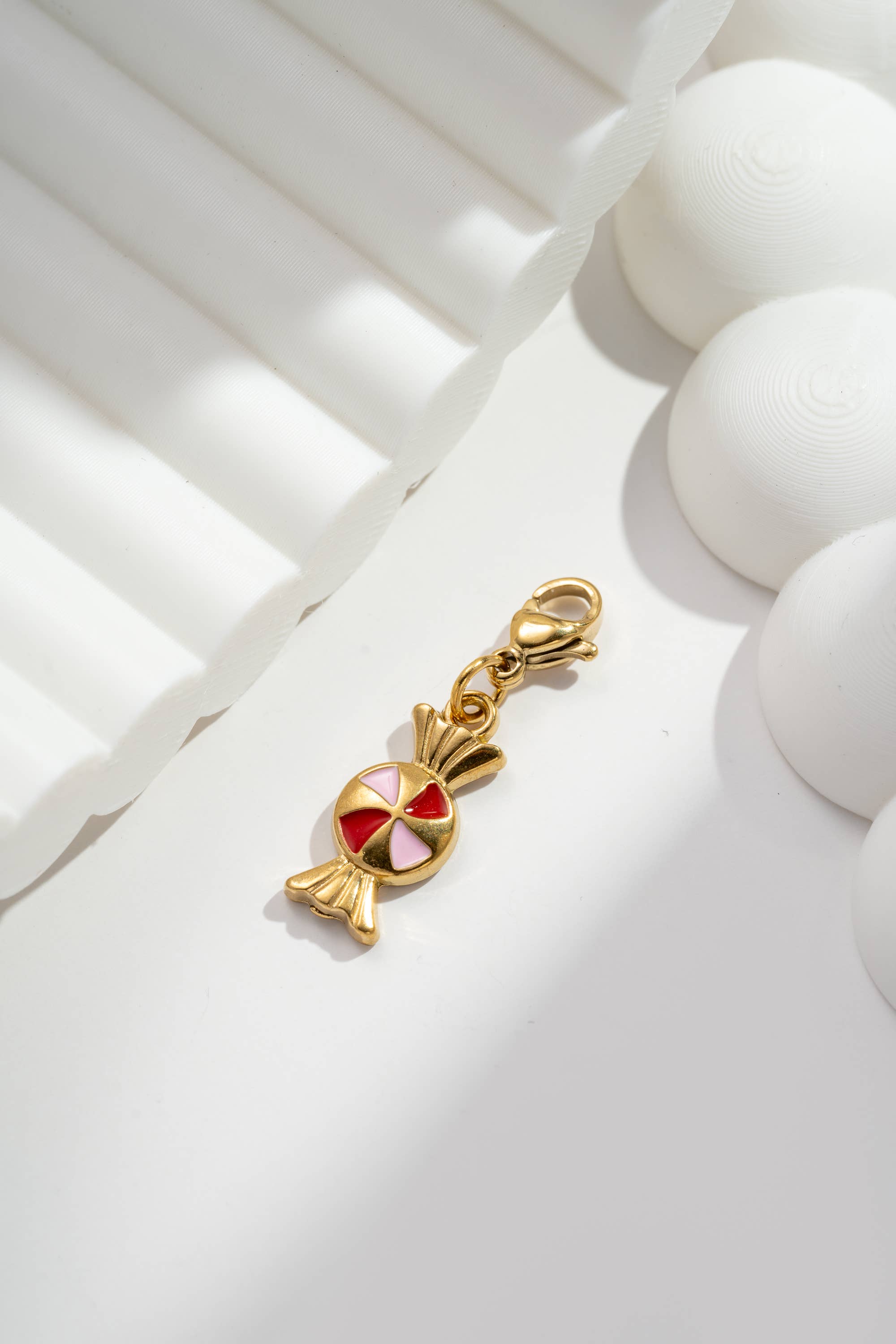 COSMOS - Wholesale Individuele bedel/hanger - Charm snoepje sprankelend lekker, chic, leuk in roestvrij staal