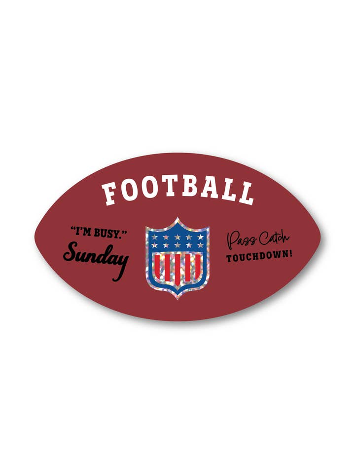 Glitter Football Sticker for wholesale by Knit Sticky