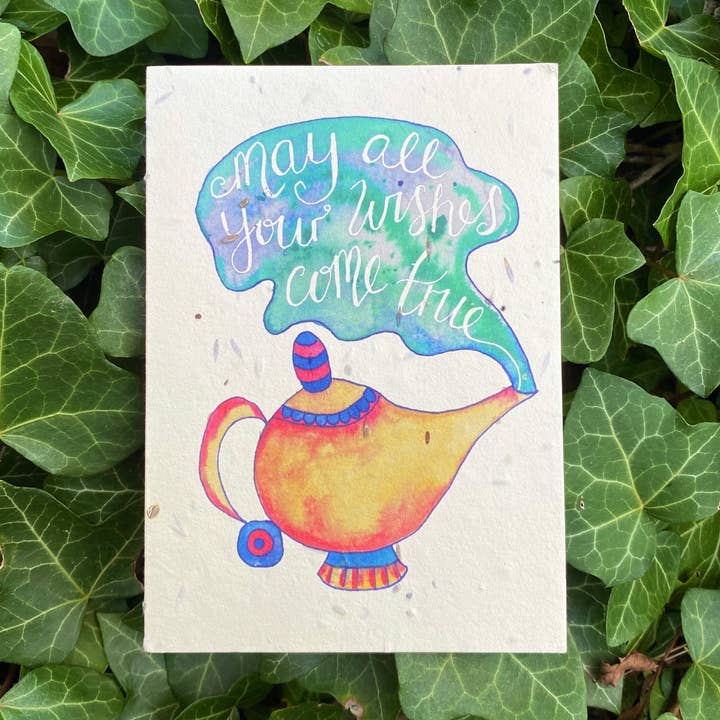 May All Your Wishes Come True Plantable Eco Greetings Card for wholesale by Loop Loop