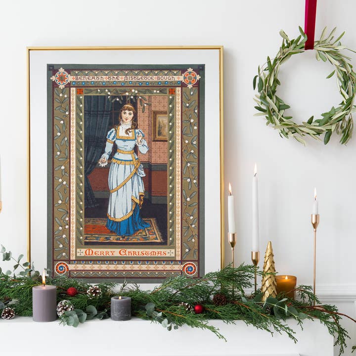 Impression artistique de gui ensachée et doublée pour la vente par Cynefn