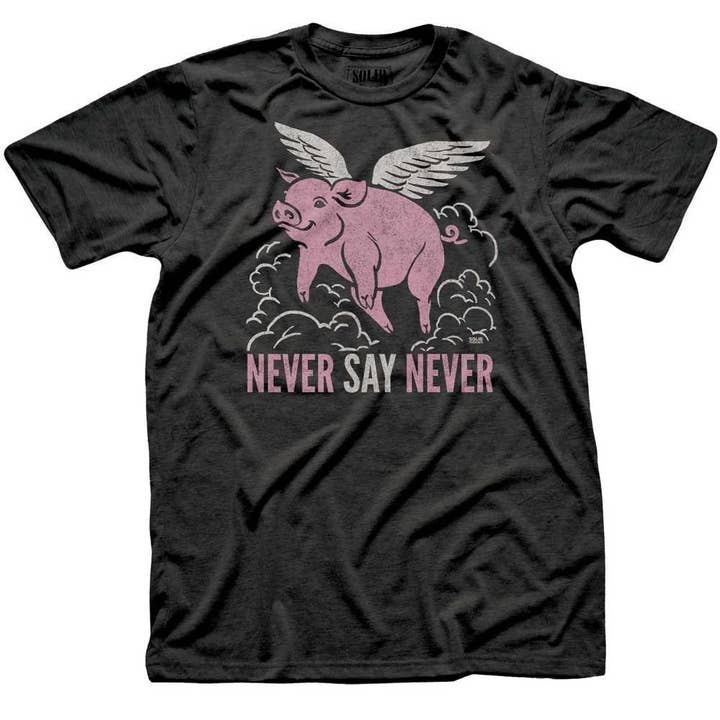 Solid Threads - Wholesale Screen Printed T-Shirt - Unisex - Men's Never Say Never T-shirt