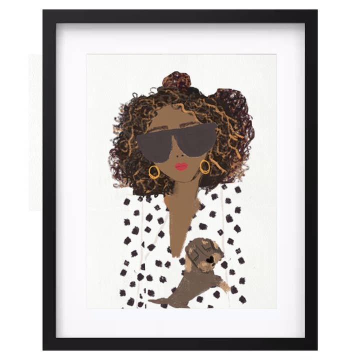 Portrait personnalisé (une personne et un animal de compagnie) pour la vente par Nelly Castro