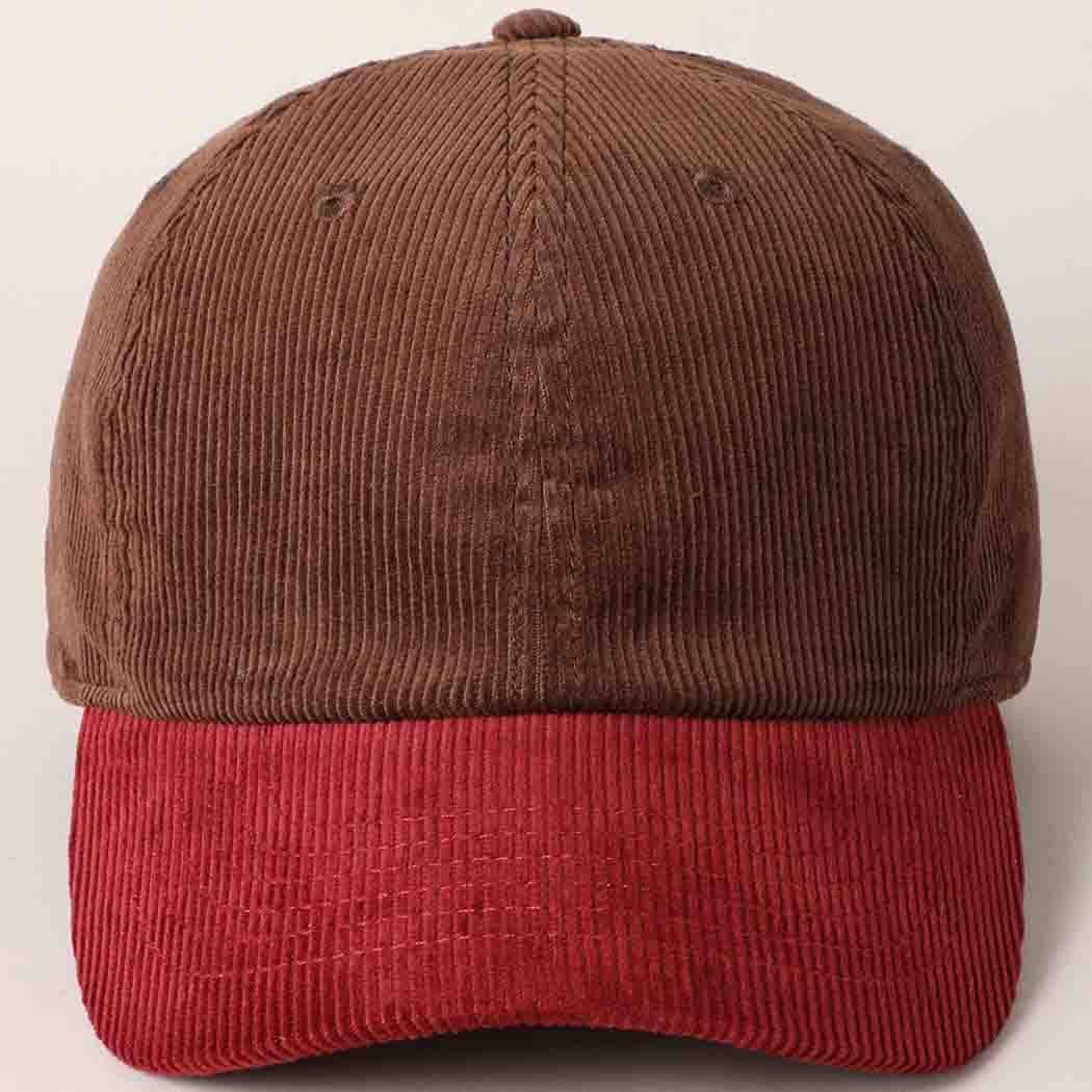 Fashion City - Wholesale Baseball Cap - Unisex - Corduroy Two-Tone Adjustable Baseball Cap53