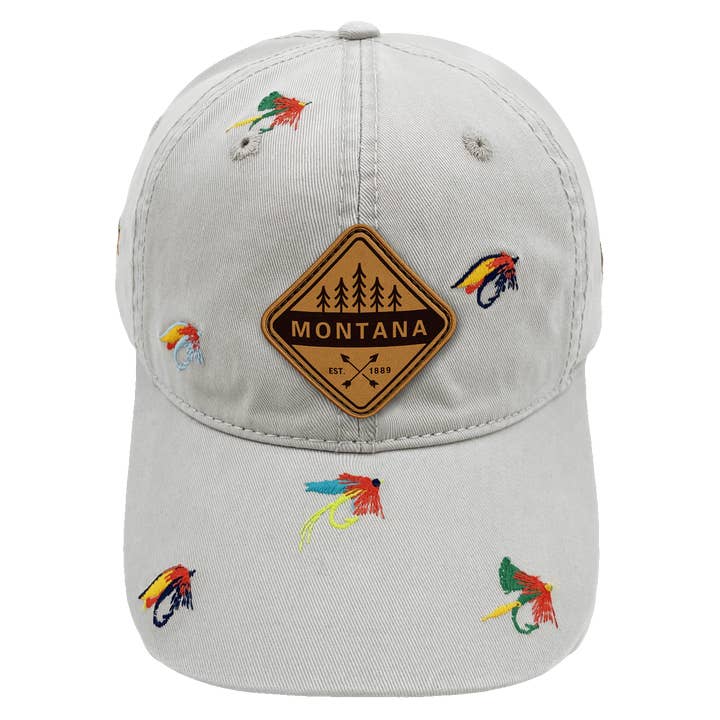 Boné de Beisebol Bordado de Pesca com Mosca em Montana – Chapéu de Viagem de Aventura ao Ar Livre por atacado de Northern Icons Creations INC