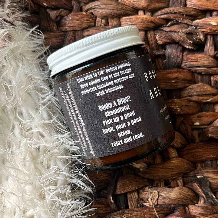 A Scent Story Candle Co - Wholesale Jar/Filled Candle - Books and Wine Are My Vibe - Bookish Candle | Book Themed