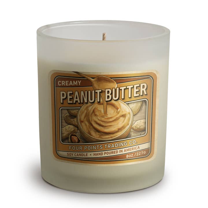 Four Points Trading Co - Venta al por mayor Velas en tarros - Mantequilla de maní - Vela de soja (8 oz)