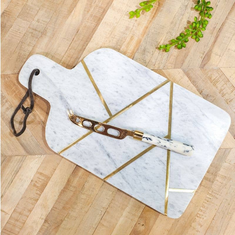 CLINQ - Wholesale Cheese Board - Marble Brass Cheese Board2