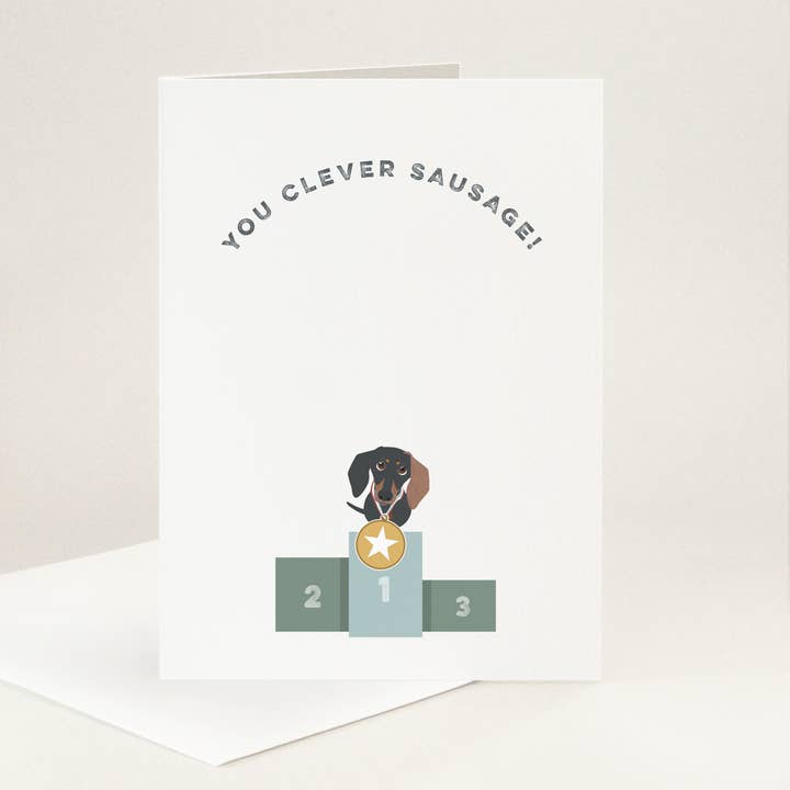 Carte de saucisse Winston Sausage Dog pour la vente par Yellow Petal