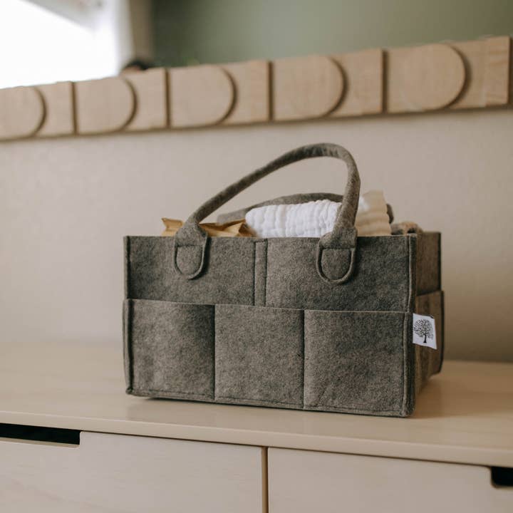 Parker Baby Co. - Wholesale Diaper Caddy - Baby - Diaper Caddy in Peppercorn