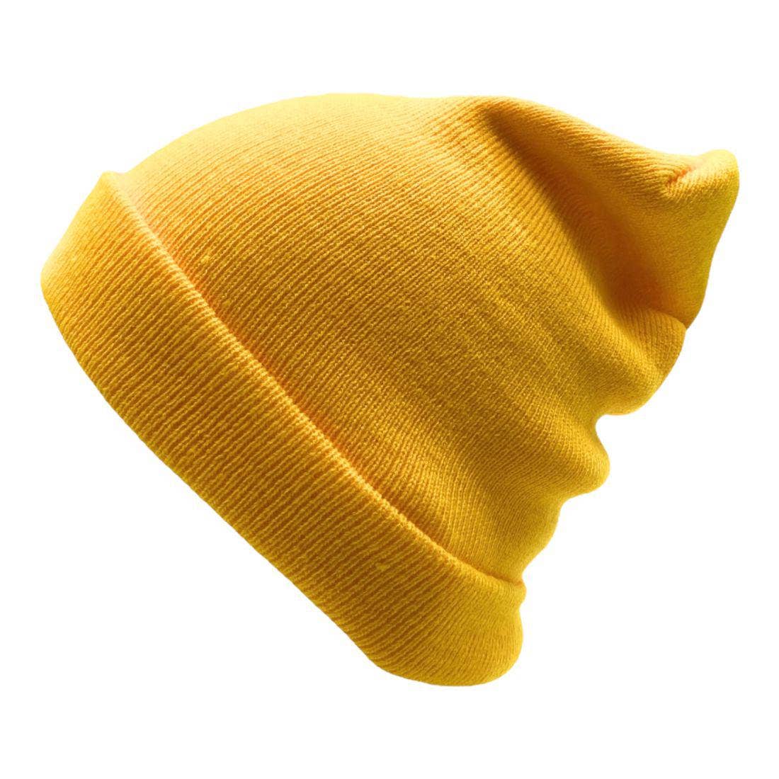 The Park Wholesale - Vente Bonnet – unisexe - Bonnets et bonnets de luge à revers en tricot doux, en vrac, multicolore, uni, blanc, vente en gros117