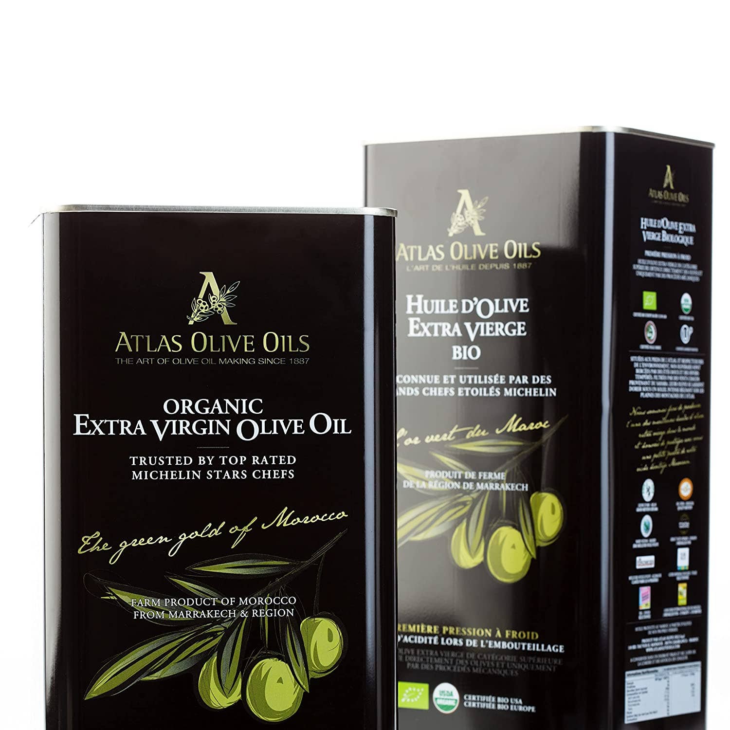 ATLAS OLIVE OILS - Wholesale Olive Oil - Atlas Organic Extra Virgin Olive Oil Metal Tin of 5L7