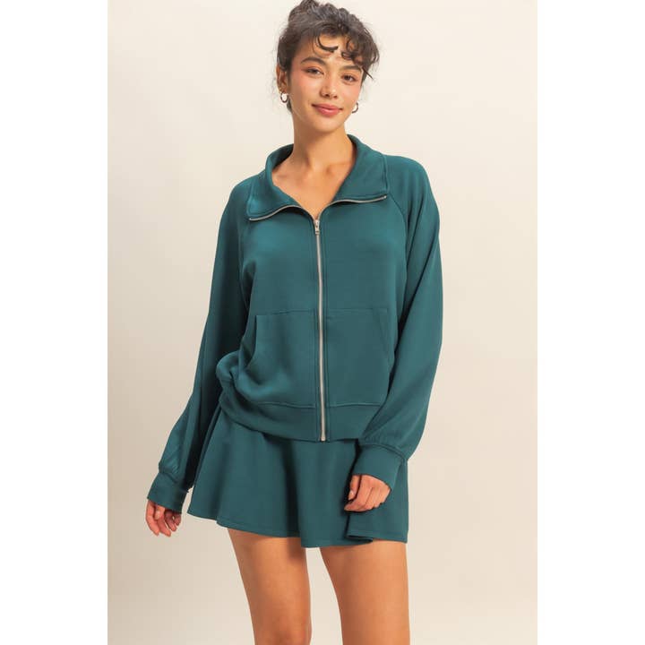 HYFVE - Wholesale Jacket - Women's - Double Knit High Neck Long Sleeve Zippered Jacket1